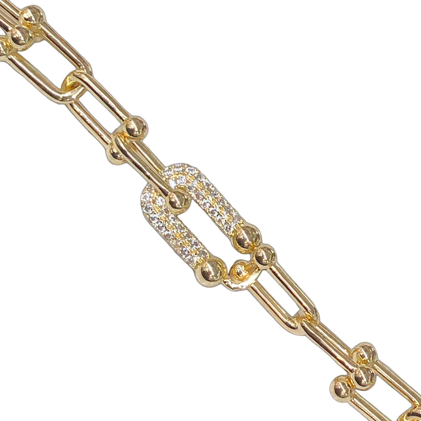 Oro Laminado Gold Filled Milano Venetta U-Link Bracelet