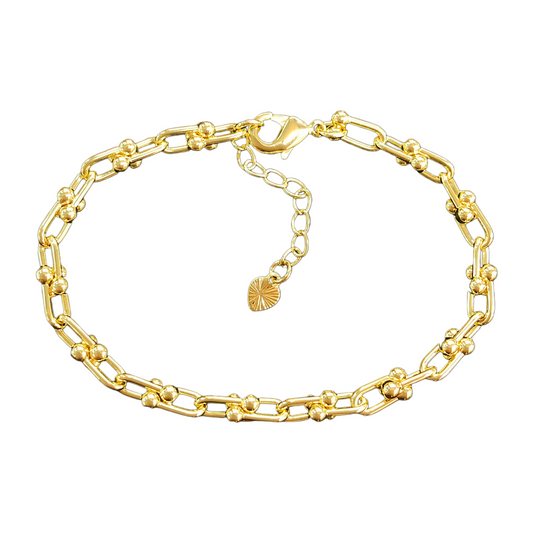 Oro Laminado Gold Filled Paris U-Link Bracelet