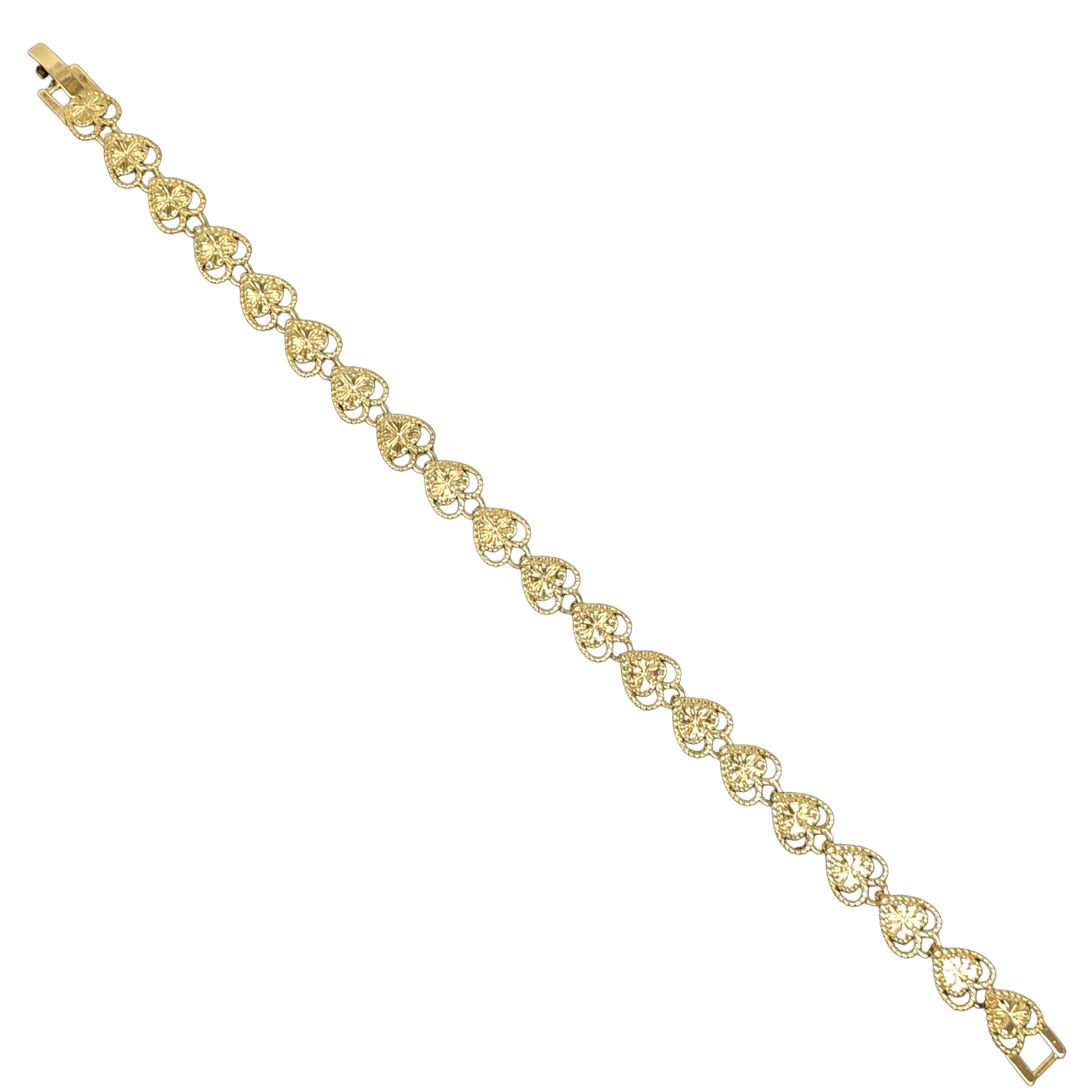 Oro Laminado Gold Filled Parisian Edition Gilded Heart Bracelet