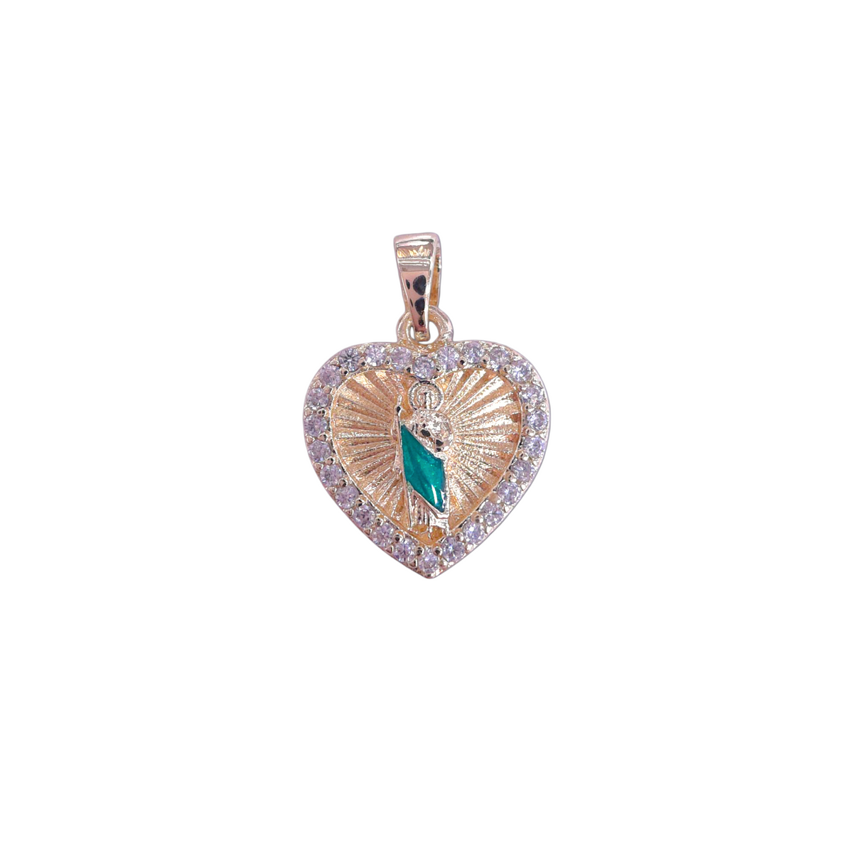 Oro Laminado Gold Filled Saints Merciful Heart Pendant