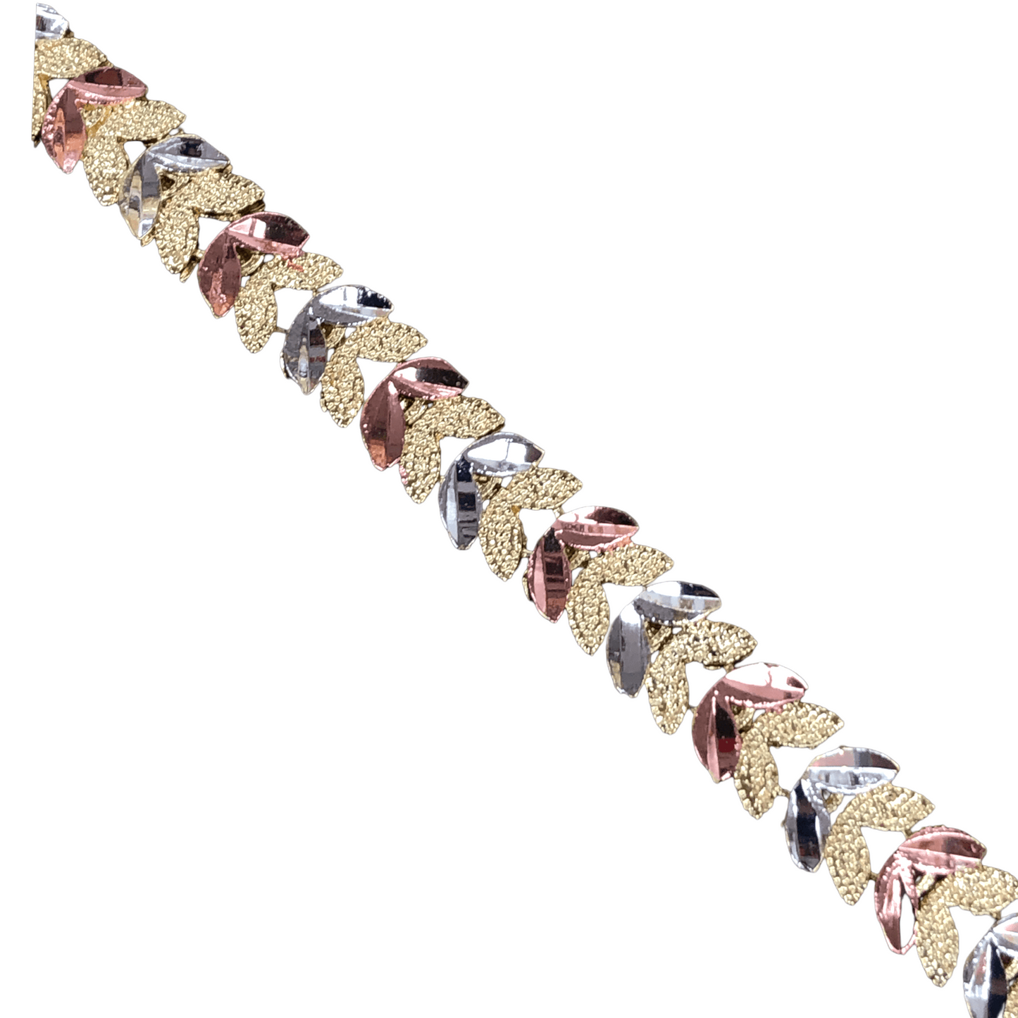 Oro Laminado Gold Filled Tricolor Parisian Leaf Bracelet