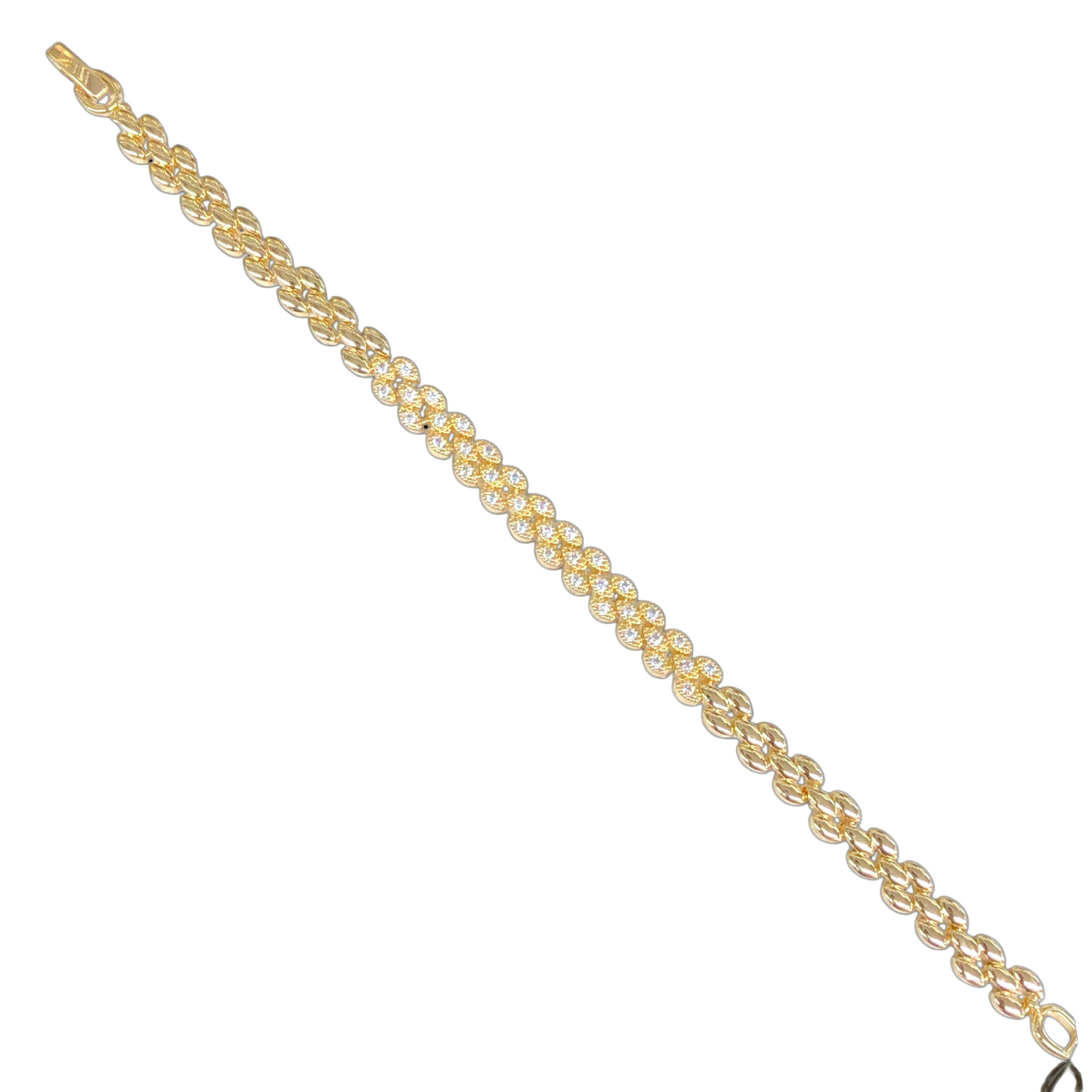 Oro Laminado Gold Filled Zirconia Dragon Scale Bracelet