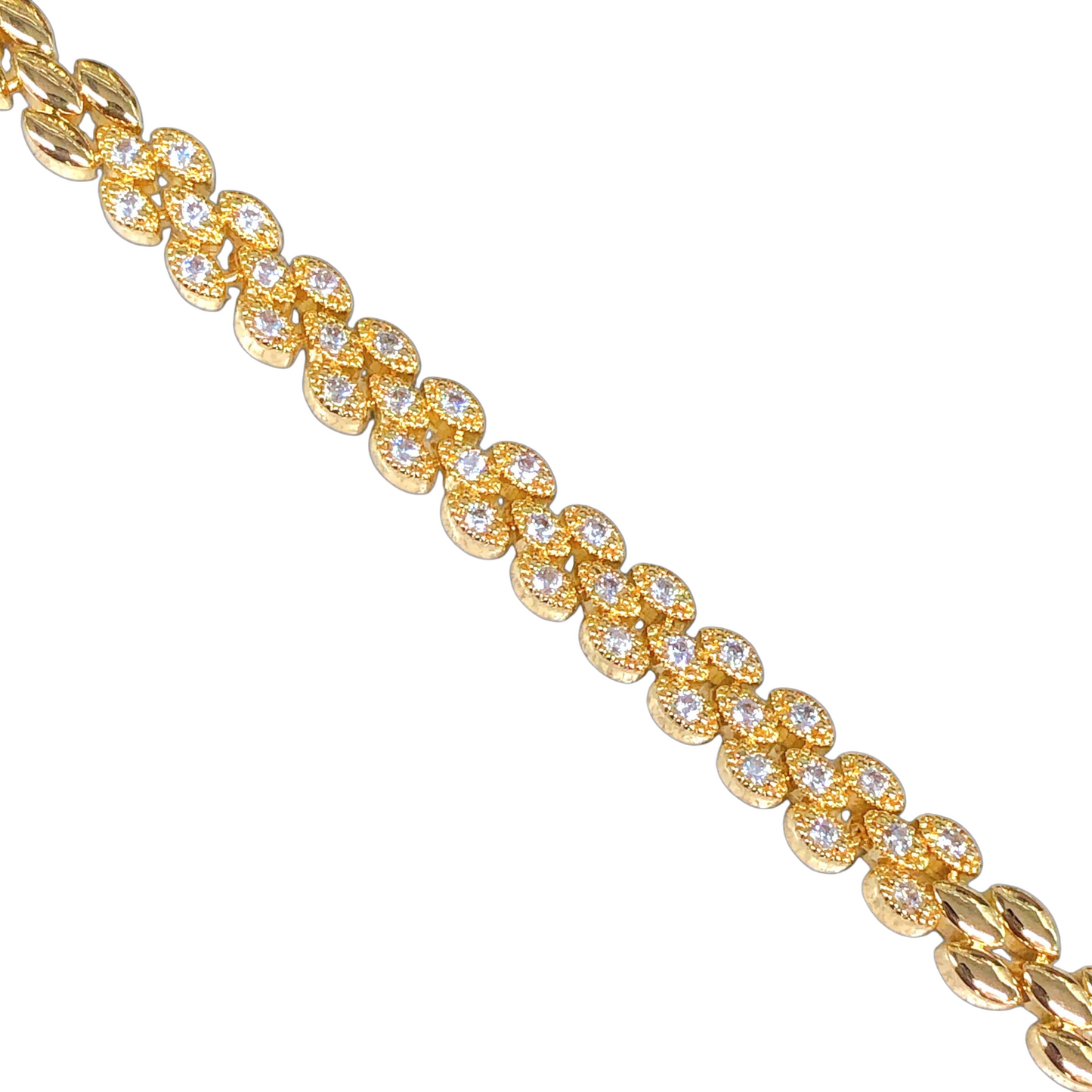 Oro Laminado Gold Filled Zirconia Dragon Scale Bracelet