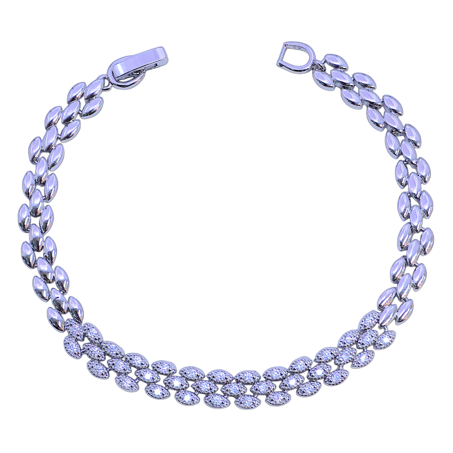 Oro Laminado Gold Filled Zirconia Dragon Scale Bracelet