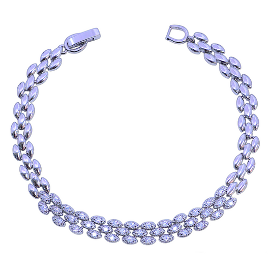 Oro Laminado Gold Filled Zirconia Dragon Scale Bracelet