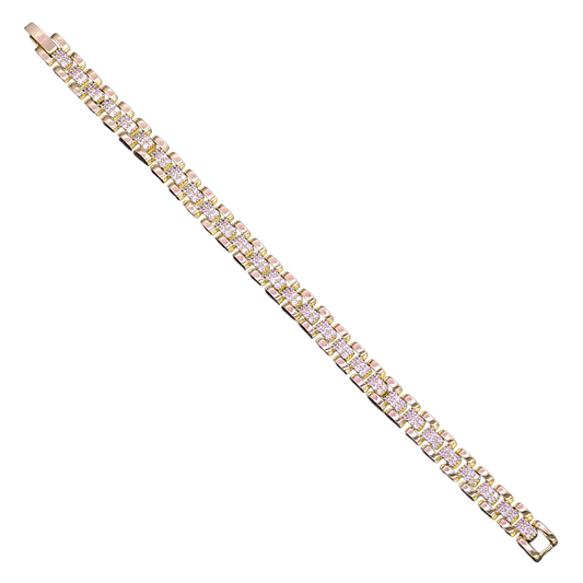 GOLD FILLED ORO LAMINADO LUXE ROLX ZIRCONIA BRACELET
