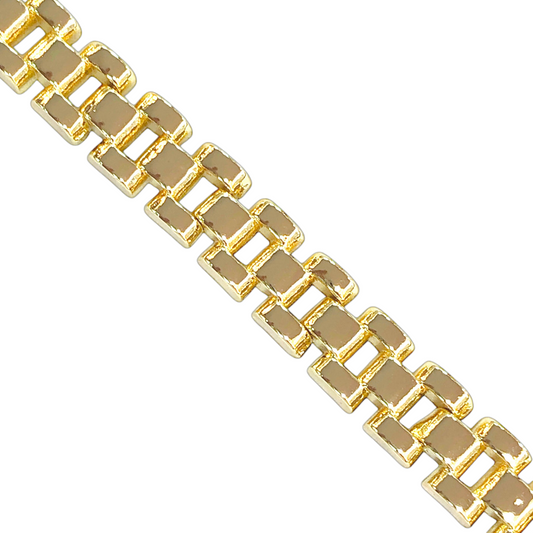 Oro Laminado Gold Filled Venetian Rolx Chain Bracelet
