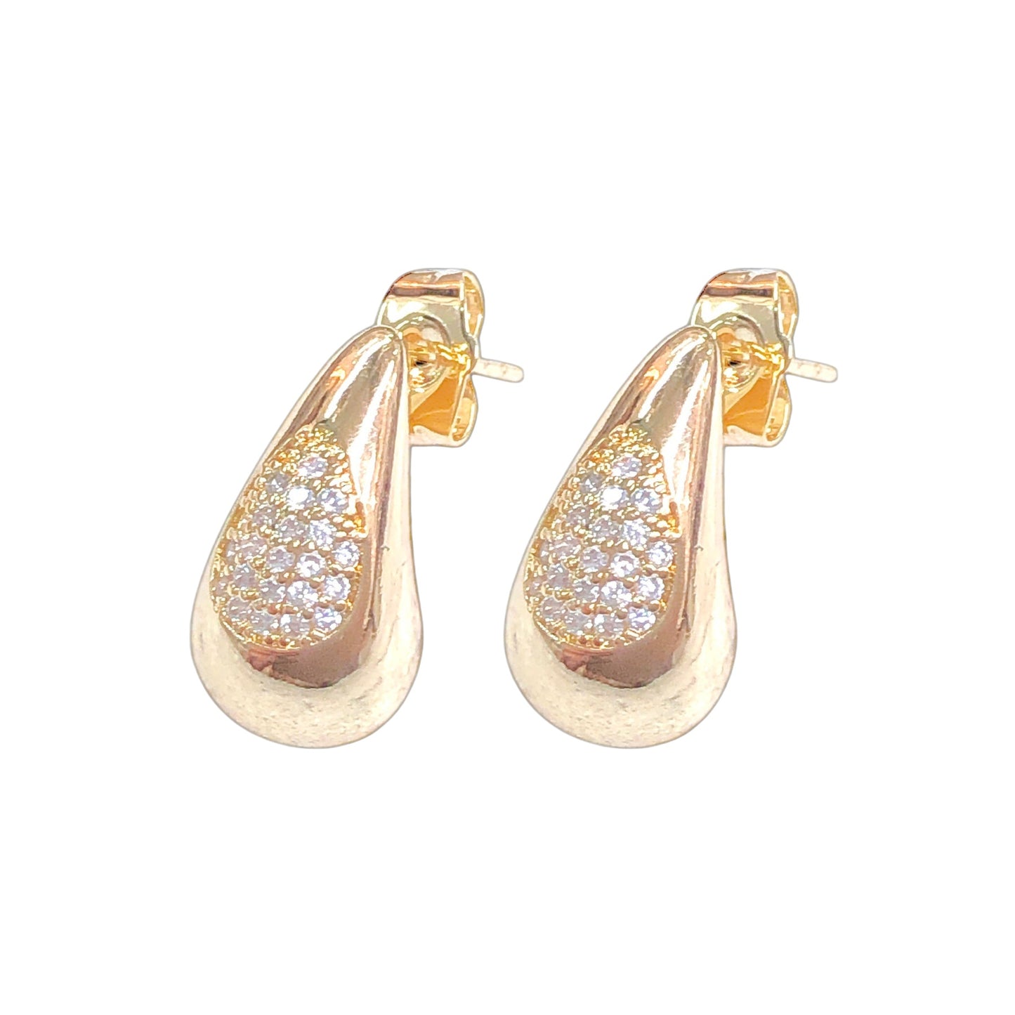 Oro Laminado Gold Filled Glamour Teardrop Earrings
