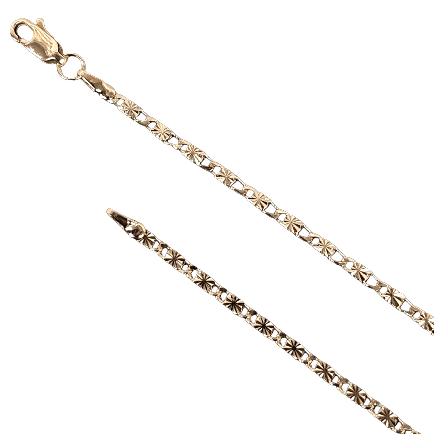 18K GOLD FILLED 2.5MM CRISS CUT MIRROR CHAIN NECKLACE