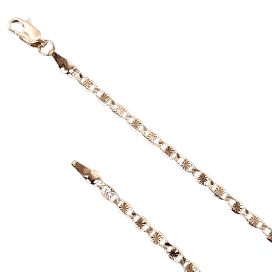 18K GOLD FILLED 2.5MM CRISS CUT VALENTINO CHAIN Necklace