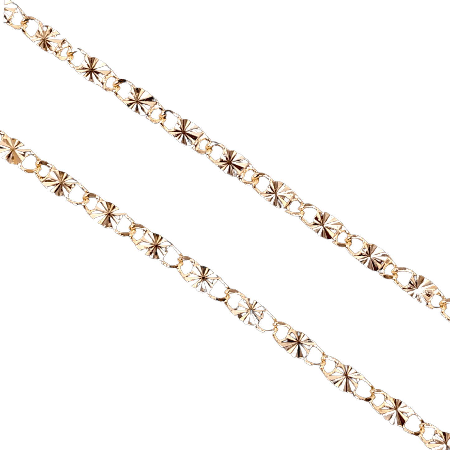 18K GOLD FILLED 3.5MM CRISS CUT MIRROR CHAIN NECKLACE