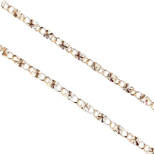 18K GOLD FILLED 3.5MM CRISS CUT MIRROR CHAIN NECKLACE