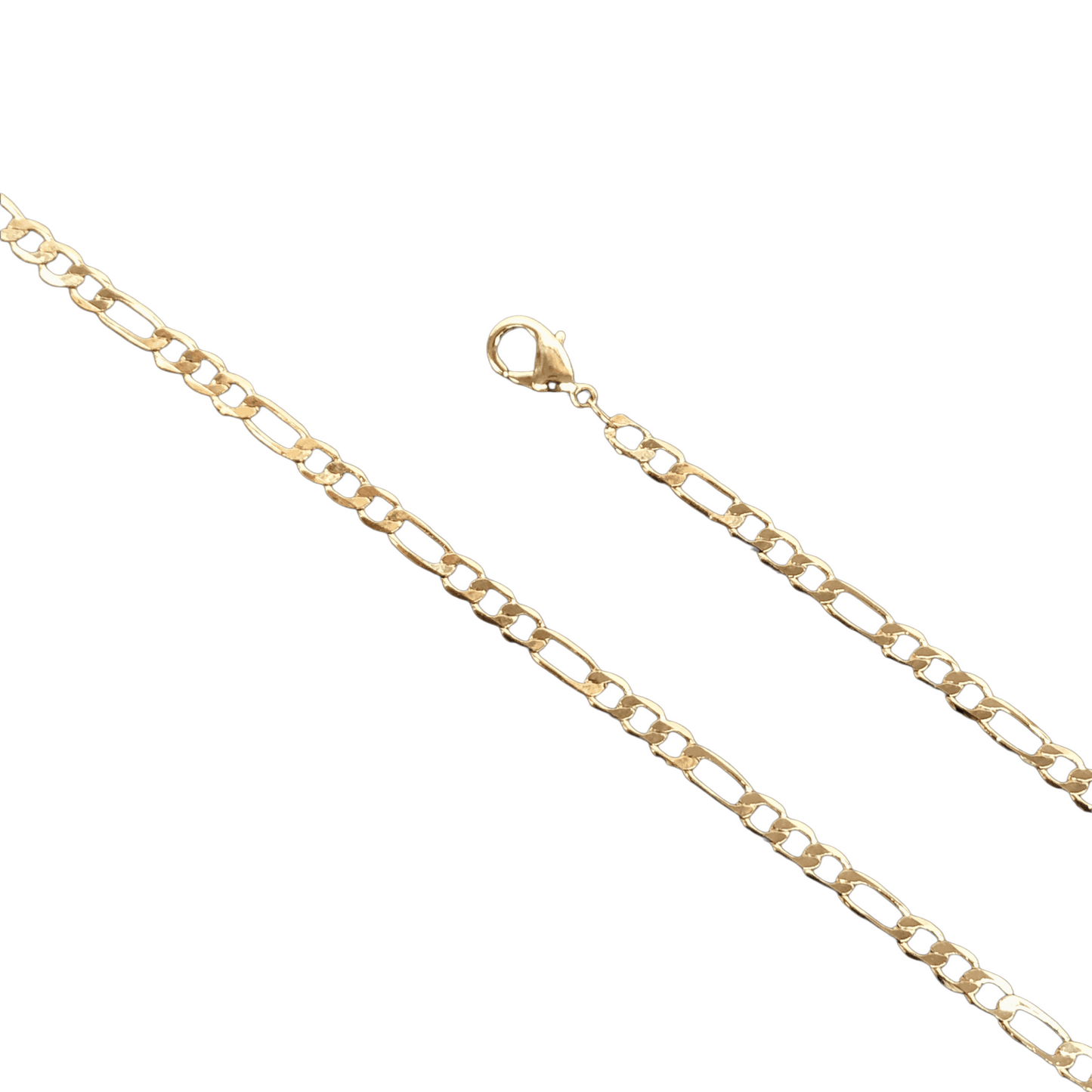 18K ORO LAMINADO GOLD FILLED 3MM FIGARO CHAIN Necklace